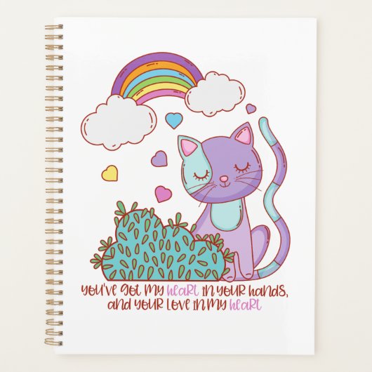 Rainbow Kitten Surprise Heart Lyric Quote Planner Planer (Vorderseite)