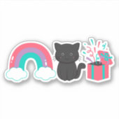 Rainbow Kitten Surprise Icon Sticker | Pink Purple (Vorderseite)