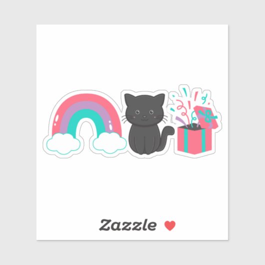 Rainbow Kitten Surprise Icon Sticker | Pink Purple (Blatt)