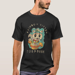 Rainbow Kitten Überraschung Kwaii Niedliche Katze T-Shirt
