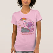Rainbow Kitten with Heart Lyrics on Women's Tee (Vorderseite)