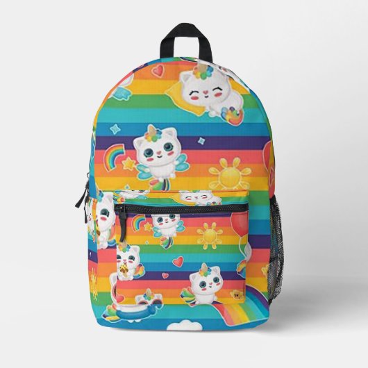 Rainbow Kittens Bedruckter Rucksack (Vorderseite)