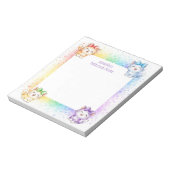 Rainbow Kittens Personalisiert Mitzvah Notes Notep Notizblock (Rotiert)