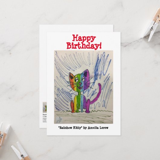 Rainbow Kitty #220101 Karte (Vorderseite/Rückseite Beispiel)