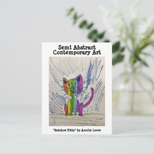 Rainbow Kitty #220101 Postkarte (Stehend Vorderseite)