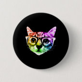 Rainbow Kitty Cat mit Gläsern Button (Vorderseite)