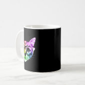 Rainbow Kitty Cat mit Gläsern Kaffeetasse (Vorderseite Links)