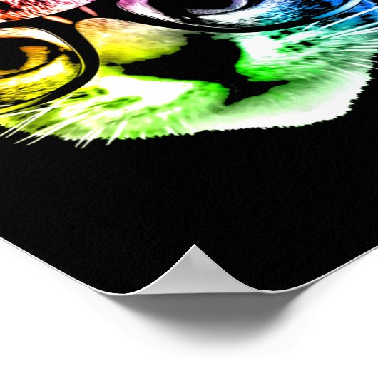 Rainbow Kitty Cat mit Gläsern Poster (Ecke)