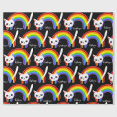 Rainbow Kitty Cat Personalisiert Geschenkpapier (Flach)