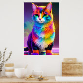 Rainbow Kitty Cat Poster (Küche)