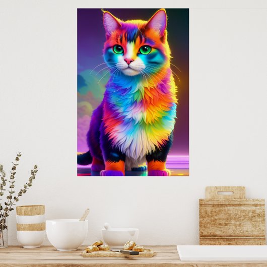 Rainbow Kitty Cat Poster (Küche)