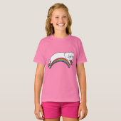 Rainbow Kitty Cute Girls' Ruffle T-Shirt (Vorne ganz)
