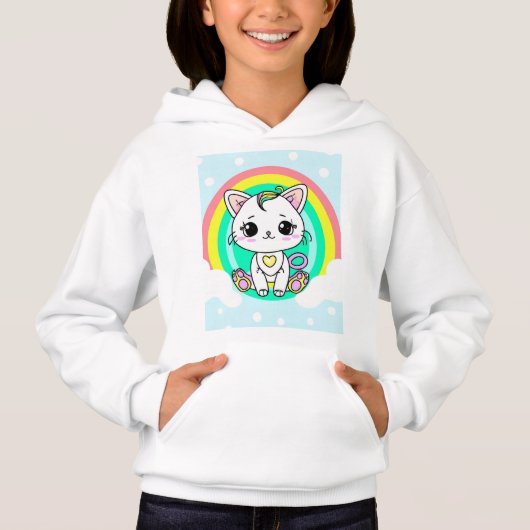 Rainbow-Kitty Hoodie (Vorderseite)