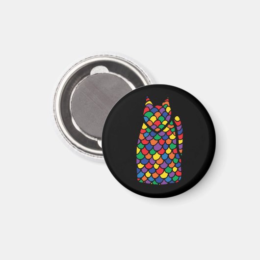 Rainbow Kitty Magnet (Vorderseite/Rückseite)
