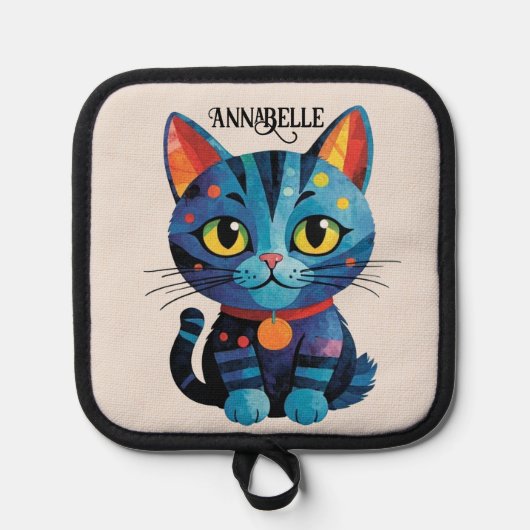 Rainbow Kitty Personalize Topflappen (Vorderseite)