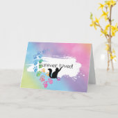Rainbow Kitty Pet Loss Beileid Karte (Gelbe Blume)
