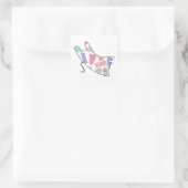 Rainbow Kitty Quadratischer Aufkleber (Tasche)