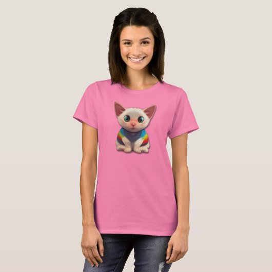 Rainbow Kitty T - Shirt (Vorne ganz)