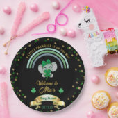 Rainbow Kleeblatt Elephant St Patrick Baby Shower  Pappteller (Party)