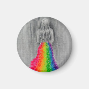 Rainbow-Kleid Prinzessin Keramik Magnet