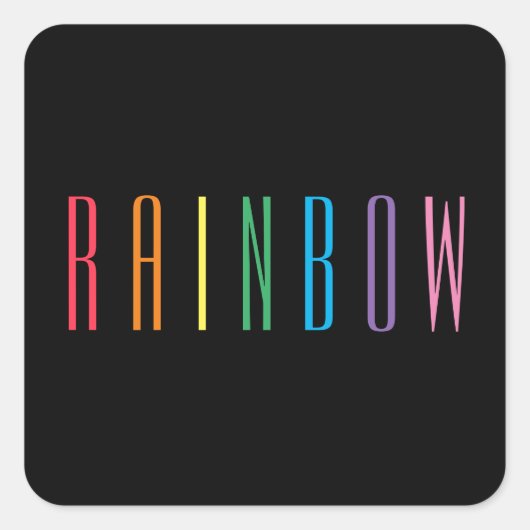 RAINBOW Kleine Aufkleber auf dem Platz / Schwarz (Vorderseite)