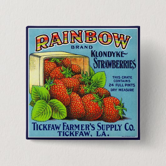 Rainbow Klondyke Erdbeeren Button (Vorderseite)