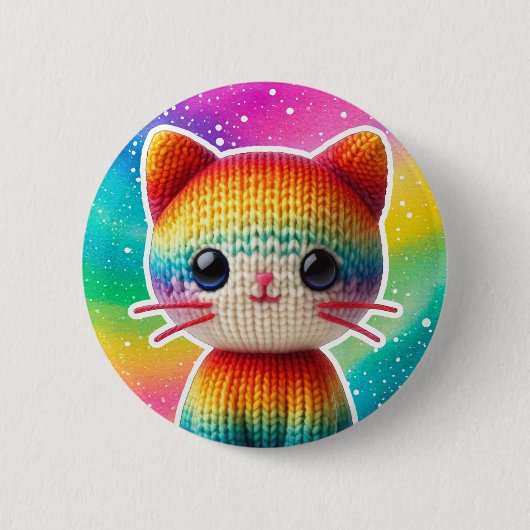 Rainbow-Knette Niedliches Cat Button-Button Button (Vorderseite)