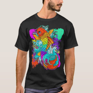 Rainbow Koi Fish Cool Japanisch Tattoo Jinli Japan T-Shirt