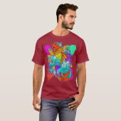 Rainbow Koi Fish Painting Colorful Japanisch T-Shirt (Vorne ganz)