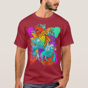 Rainbow Koi Fish Painting Colorful Japanisch T-Shirt