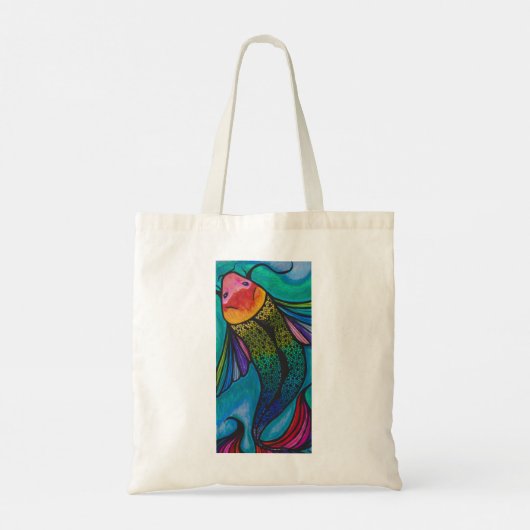 Rainbow Koi Fish Tote Bag Farbige Fisch-Marktbeute Tragetasche (Rückseite)