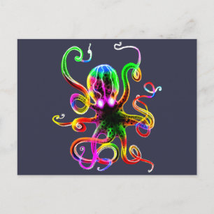 Rainbow Kraken Glow Postkarte