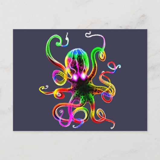 Rainbow Kraken Glow Postkarte (Vorderseite)