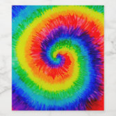 Rainbow Krawatte-Dye Alcohol Tinte Gemälde Weinetikett (Einzelnes Label)