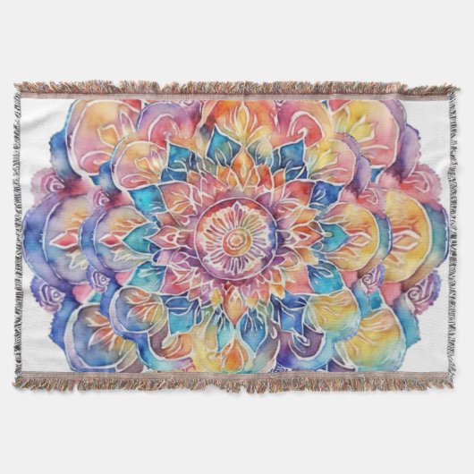 Rainbow Krawatte-Dye Mandala Decke (Vorderseite)