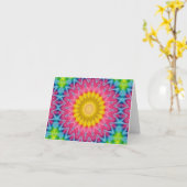 Rainbow-Krawatte-Dye Mandala mit dynamischer Symme Karte (Gelbe Blume)