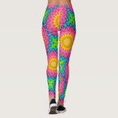Rainbow-Krawatte-Dye Mandala mit dynamischer Symme Leggings (Rückseite)