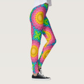 Rainbow-Krawatte-Dye Mandala mit dynamischer Symme Leggings (Rechts)