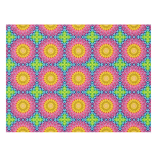 Rainbow-Krawatte-Dye Mandala mit dynamischer Symme Tischdecke (Vorderseite (Horizontal))