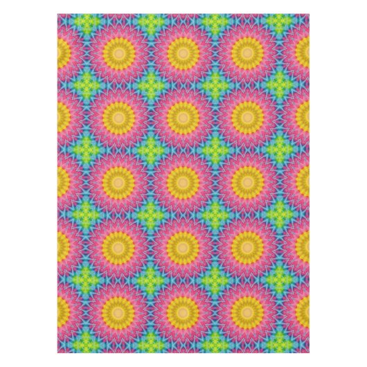 Rainbow-Krawatte-Dye Mandala mit dynamischer Symme Tischdecke (Vorderseite)