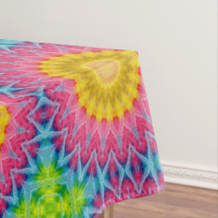 Rainbow-Krawatte-Dye Mandala mit dynamischer Symme Tischdecke