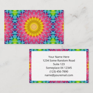 Rainbow-Krawatte-Dye Mandala mit dynamischer Symme Visitenkarte