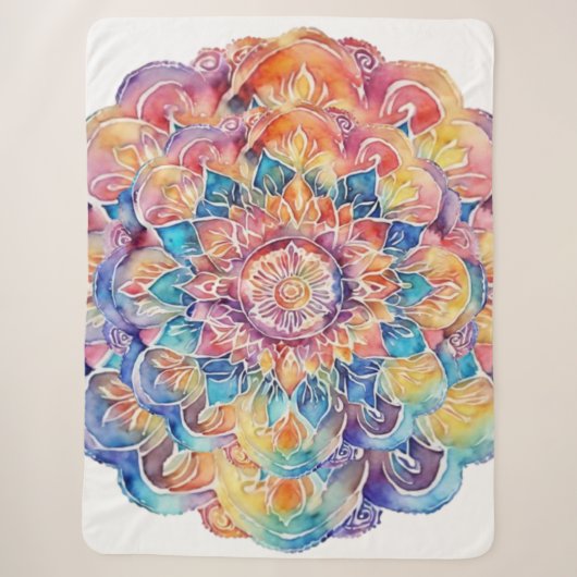 Rainbow Krawatte-Dye Mandala Sherpadecke (Vorderseite)