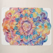 Rainbow Krawatte-Dye Mandala Sherpadecke (Vorderseite (Horizontal))