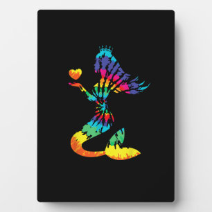 Rainbow Krawatte-Dye Mermaid Shirt in 60er 70er Re Fotoplatte