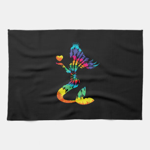Rainbow Krawatte-Dye Mermaid Shirt in 60er 70er Re Geschirrtuch