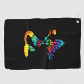 Rainbow Krawatte-Dye Mermaid Shirt in 60er 70er Re Golfhandtuch (Horizontal)