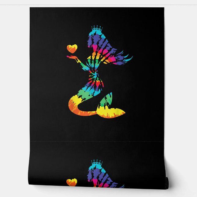 Rainbow Krawatte-Dye Mermaid Shirt in 60er 70er Re Tapete (Abrollen)