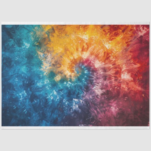 Rainbow-Krawatte-Dye-Swirl-Decoupage Seidenpapier (Vorderseite)