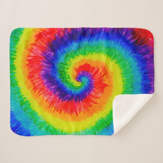 Rainbow-Krawatte-Dye Swirl Fleece Blanket Sherpadecke (Vorderseite (Horizontal))